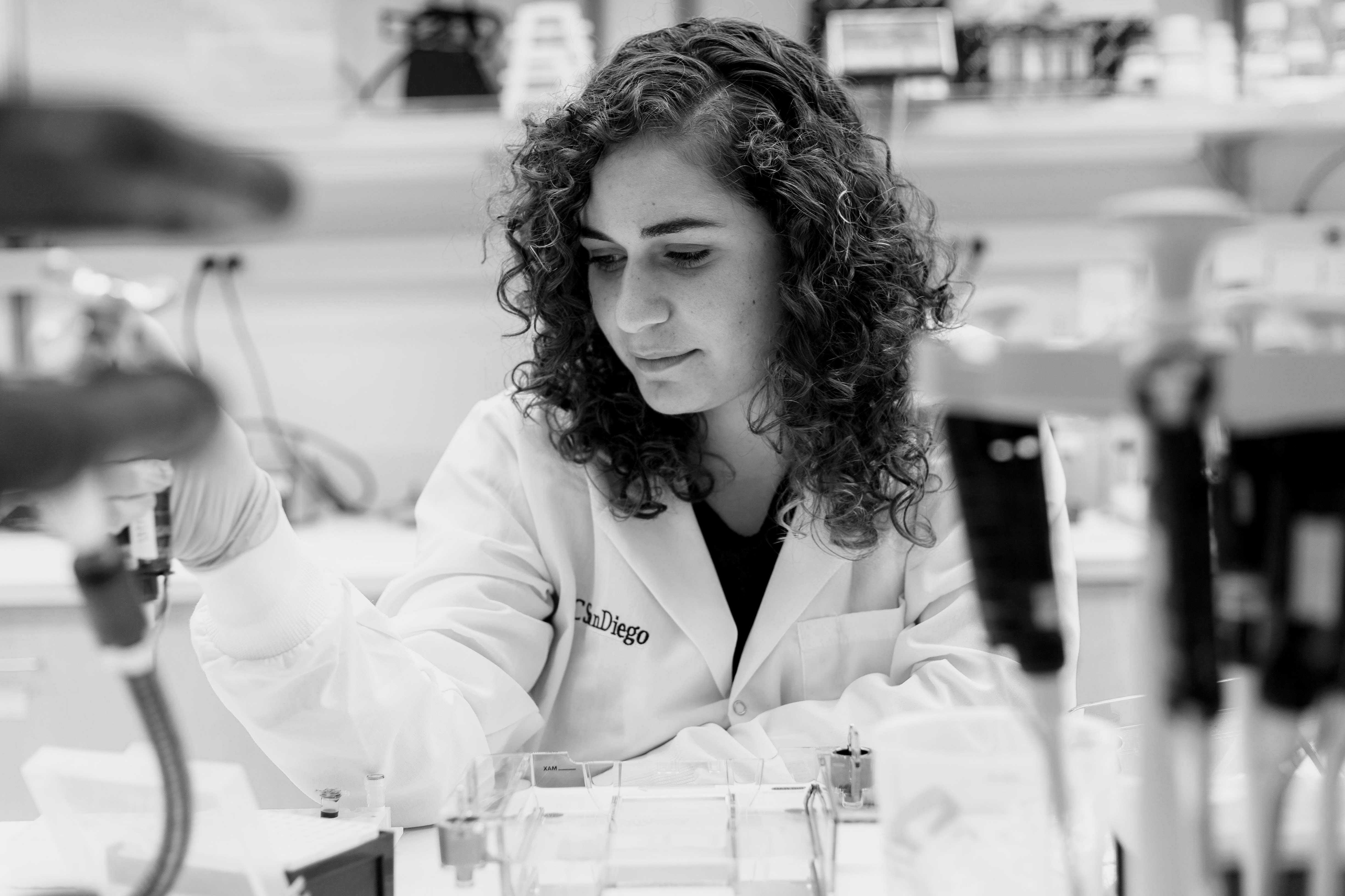 lab work in black and white